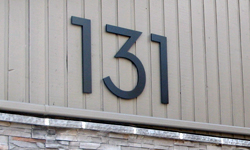 modern house numbers in matte black