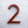 modern house numbers 2 in red
