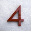 modern house numbers 4 in red