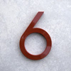 modern house numbers 6 in red