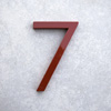 modern house numbers 7 in red