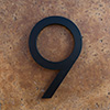 modern house numbers 9 in black