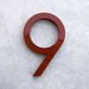 modern house numbers 9 in red