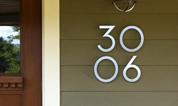 modern house numbers brushed aluminum