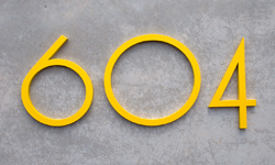 modern house numbers aluminum in yellow