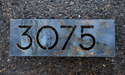 modern house numbers steel address plaque