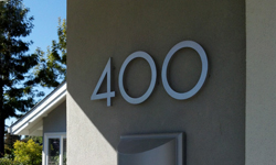 modern house numbers brushed aluminum