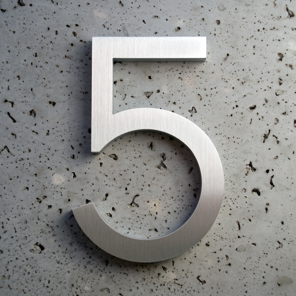 Modern House Numbers Aluminum Modern Font Number Three 