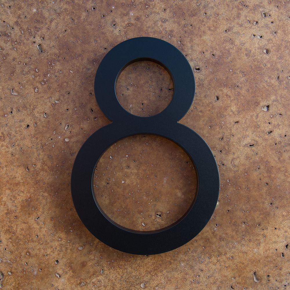 Modern House Number Black Color Aluminum Modern Font Number FIVE 5 